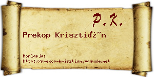Prekop Krisztián névjegykártya
