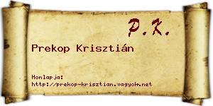 Prekop Krisztián névjegykártya